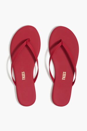 TKEES Solids Flip Flop ~ Red