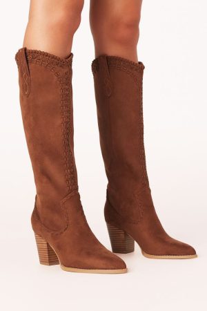 Billini Finley Cowboy Boot ~ Mahogany Suede